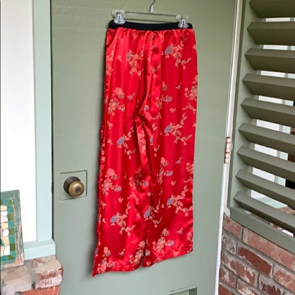 Red Asian high waist pj lounge pants small petite - Picture 8 of 9